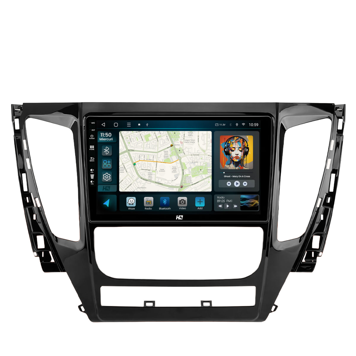 Navigatie HUB64 Mitsubishi Pajero (2016-2018), 2GB RAM, Android, GPS, Wi-FI, Carplay, Android Auto, USB, Bluetooth, Radio, Waze, Touchscreen, 9 inch