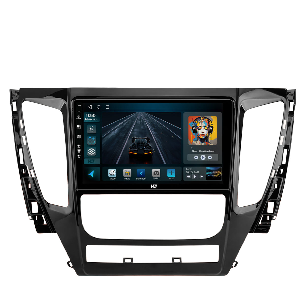 Navigatie HUB64 Mitsubishi Pajero (2016-2018), 2GB RAM, Android, GPS, Wi-FI, Carplay, Android Auto, USB, Bluetooth, Radio, Waze, Touchscreen, 9 inch