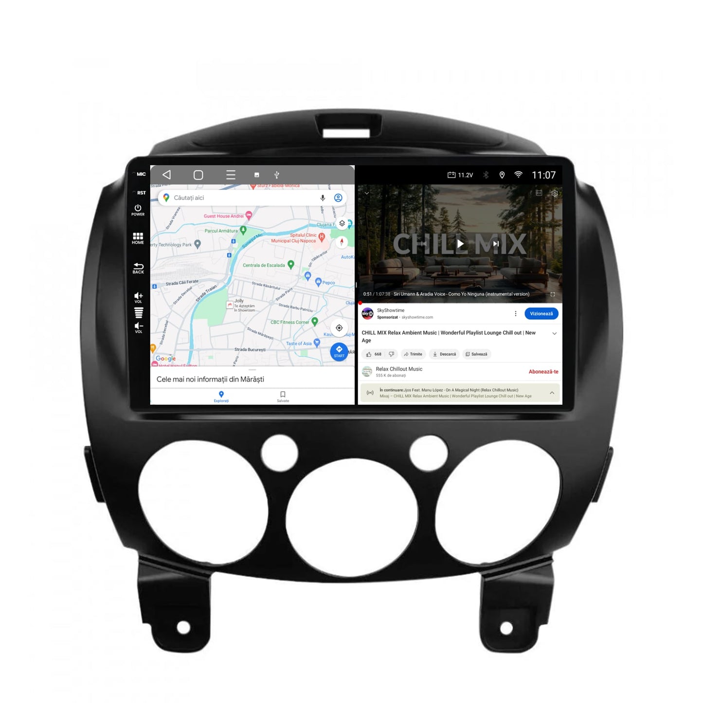 Navigatie HUB64 Mazda 2 (2007-2014), 4GB RAM, Android, Octacore, Slot Sim 4G, DSP, GPS, Wi-FI, Carplay, Android Auto, USB, Bluetooth, Waze, Touchscreen, 9 inch