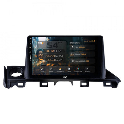 Navigatie HUB64 Mazda 6 lll (2015-2018), 4GB RAM, Android, Octacore, Slot Sim 4G, DSP, GPS, Wi-FI, Carplay, Android Auto, USB, Bluetooth, Waze, Touchscreen, 9 inch