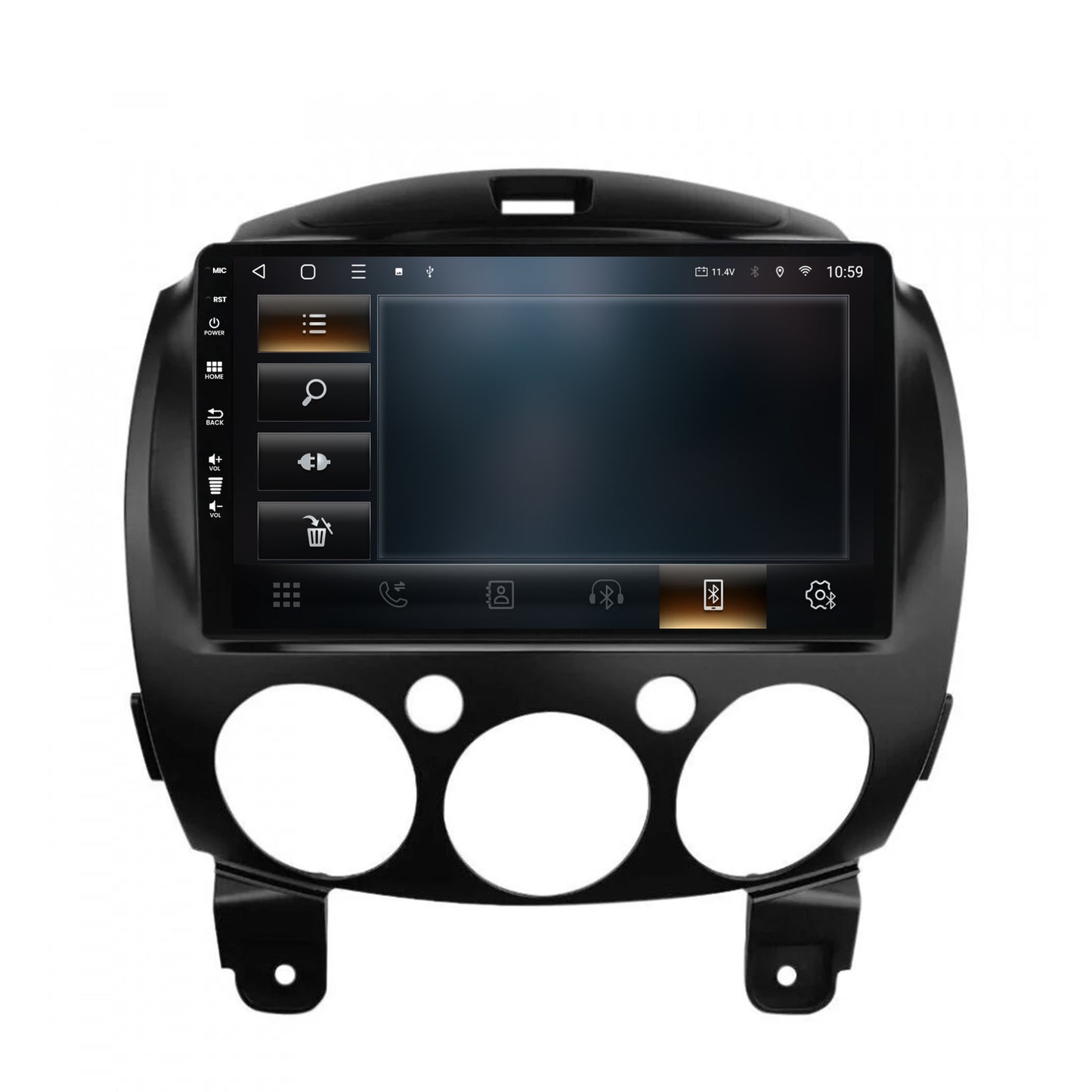 Navigatie HUB64 Mazda 2 (2007-2014), 4GB RAM, Android, Quadcore, DSP, GPS, Wi-FI, Carplay, Android Auto, USB, Bluetooth, Waze, Touchscreen, 9 inch