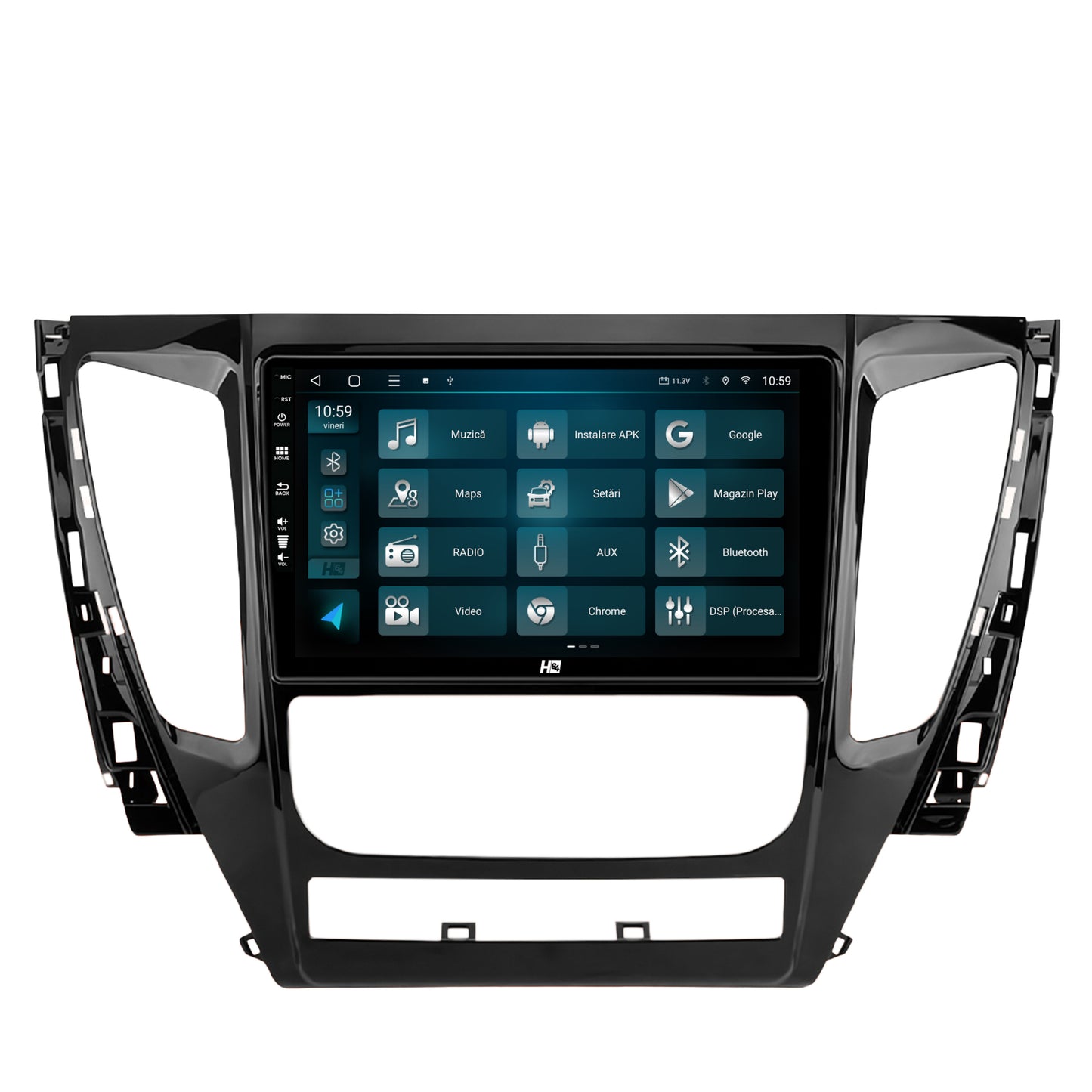 Navigatie HUB64 Mitsubishi Pajero (2016-2018), 4GB RAM, Android, Quadcore, DSP, GPS, Wi-FI, Carplay, Android Auto, USB, Bluetooth, Waze, Touchscreen, 9 inch