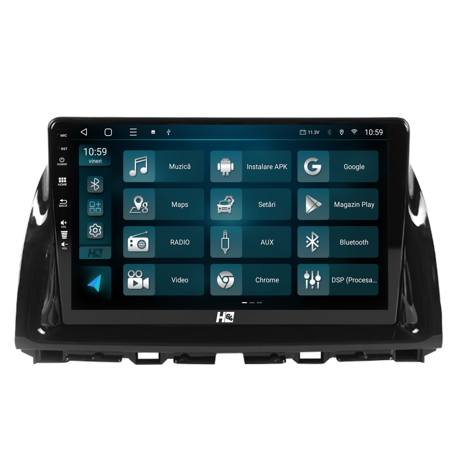 Navigatie HUB64 Mazda CX-5 (2012-2015), 8GB RAM, Android, Octacore, Slot Sim 4G, DSP, GPS, Wi-FI, Carplay, Android Auto, USB, Bluetooth, Waze, Touchscreen, 10.1 Inch