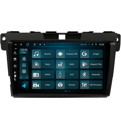 Navigatie HUB64 Mazda CX-7 (2008-2013), 6GB RAM, Android, Octacore, Slot Sim 4G, DSP, GPS, Wi-FI, Carplay, Android Auto, USB, Bluetooth, Waze, Touchscreen, 9 Inch