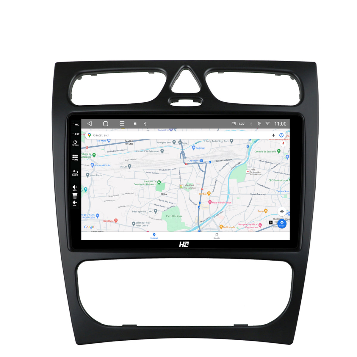 Navigatie HUB64 Mercedes Benz C-Class W203 (2000-2005), 4GB RAM, Android, Quadcore, DSP, GPS, Wi-FI, Carplay, Android Auto, USB, Bluetooth, Waze, Touchscreen, 9 inch