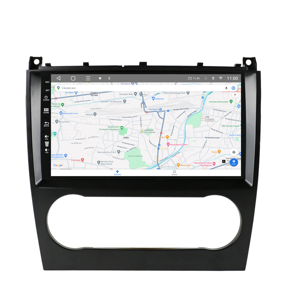 Navigatie HUB64 Mercedes Benz C-CLASS W203 (2004-2011), 2GB RAM, Android, GPS, Wi-FI, Carplay, Android Auto, USB, Bluetooth, Radio, Waze, Touchscreen, 9 inch