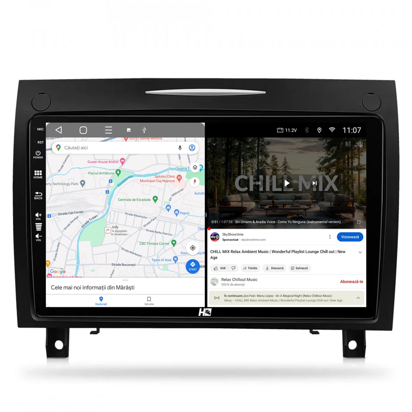 Navigatie HUB64 Mercedes Benz SLK (2006-2010), 6GB RAM, Android, Octacore, Slot Sim 4G, DSP, GPS, Wi-FI, Carplay, Android Auto, USB, Bluetooth, Waze, Touchscreen, 9 Inch