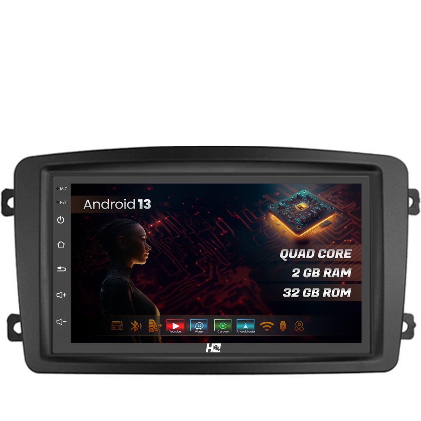 Navigatie HUB64 Mercedes Benz C-Class W203 / Vito / Viano / CLK, Android, P-Quadcore / 2GB RAM + 32GB ROM, 7 Inch