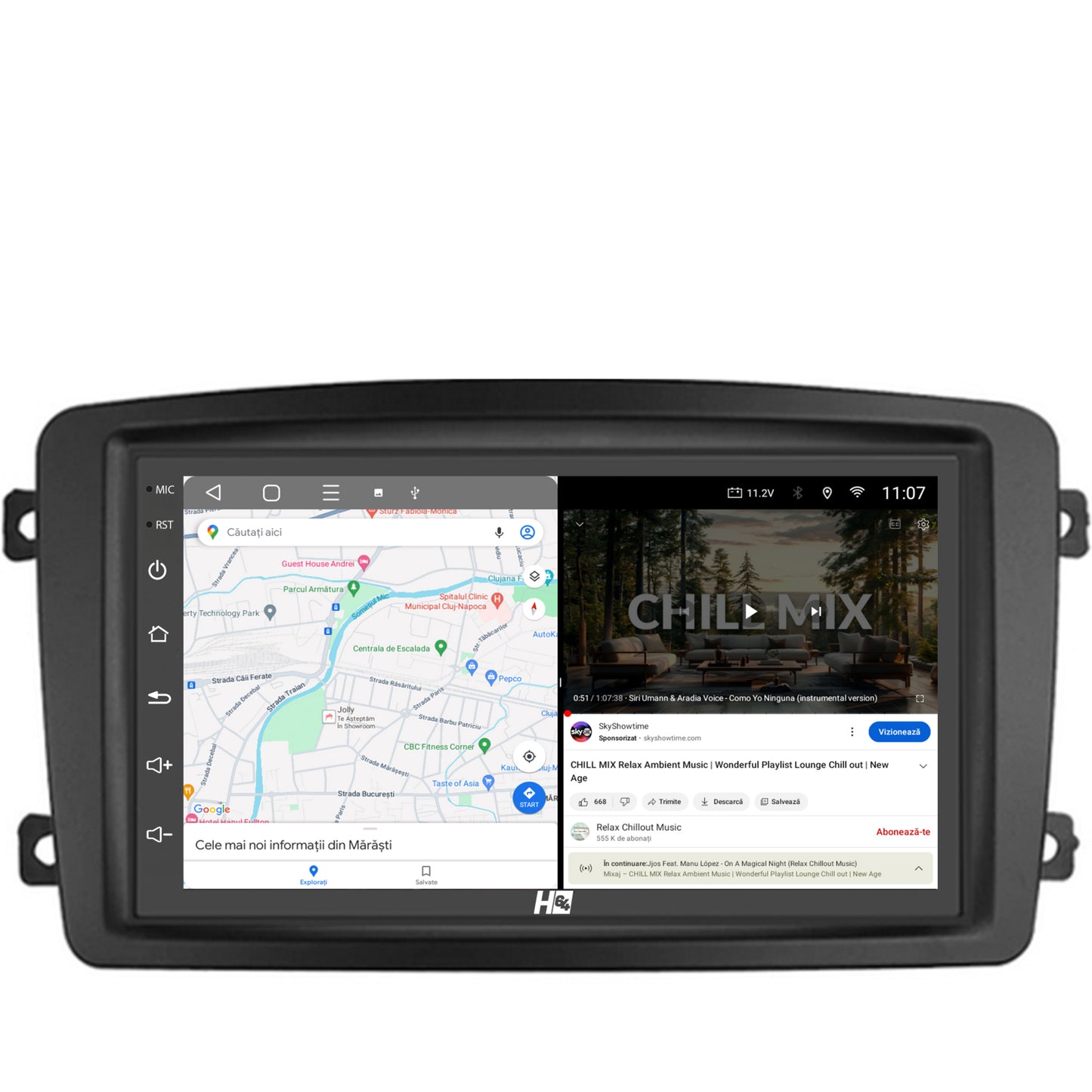 Navigatie HUB64 Mercedes Benz C-Class W203 / Vito / Viano / CLK, Android, P-Quadcore / 2GB RAM + 32GB ROM, 7 Inch