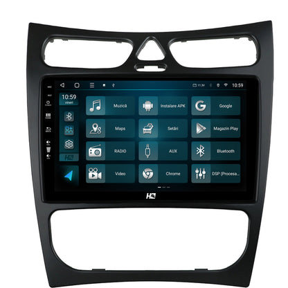 Navigatie HUB64 Mercedes Benz CLK W209 (2000-2005), 6GB RAM, Android, Octacore, Slot Sim 4G, DSP, GPS, Wi-FI, Carplay, Android Auto, USB, Bluetooth, Waze, Touchscreen, 9 Inch