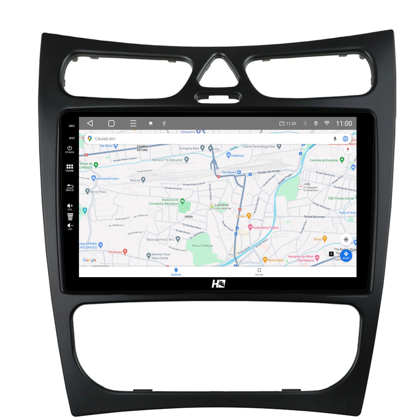 Navigatie HUB64 Mercedes Benz CLK W209 (2000-2005), 6GB RAM, Android, Octacore, Slot Sim 4G, DSP, GPS, Wi-FI, Carplay, Android Auto, USB, Bluetooth, Waze, Touchscreen, 9 Inch