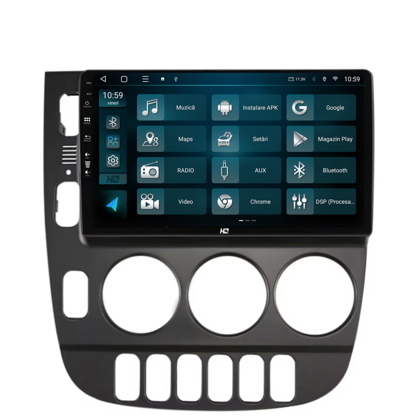 Navigatie HUB64 Mercedes Benz ML W163 (1998-2005), 4GB RAM, Android, Octacore, Slot Sim 4G, DSP, GPS, Wi-FI, Carplay, Android Auto, USB, Bluetooth, Waze, Touchscreen, 9 inch