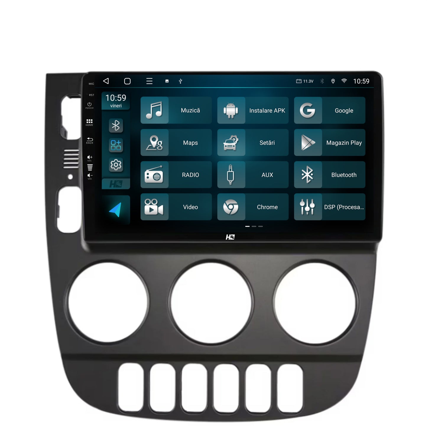 Navigatie HUB64 Mercedes Benz ML W163 (1998-2005), 4GB RAM, Android, Quadcore, DSP, GPS, Wi-FI, Carplay, Android Auto, USB, Bluetooth, Waze, Touchscreen, 9 inch
