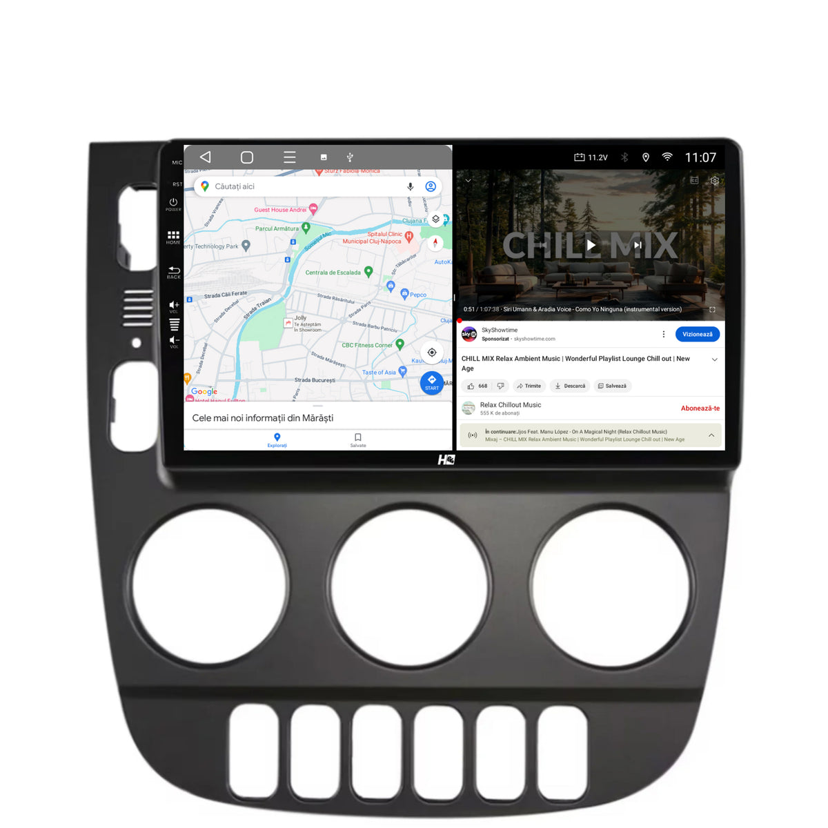 Navigatie HUB64 Mercedes Benz ML W163 (1998-2005), 6GB RAM, Android, Octacore, Slot Sim 4G, DSP, GPS, Wi-FI, Carplay, Android Auto, USB, Bluetooth, Waze, Touchscreen, 9 Inch
