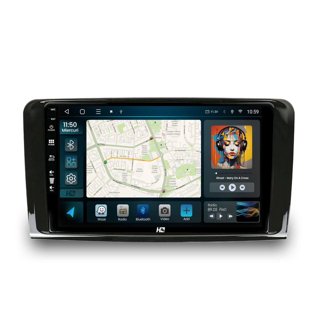 Navigatie HUB64 Mercedes Benz ML W164 / GL X164, 4GB RAM, Android, Octacore, Slot Sim 4G, DSP, GPS, Wi-FI, Carplay, Android Auto, USB, Bluetooth, Waze, Touchscreen, 9 inch