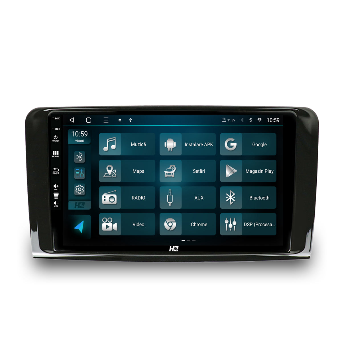 Navigatie HUB64 Mercedes Benz ML W164 / GL X164, 4GB RAM, Android, Octacore, Slot Sim 4G, DSP, GPS, Wi-FI, Carplay, Android Auto, USB, Bluetooth, Waze, Touchscreen, 9 inch