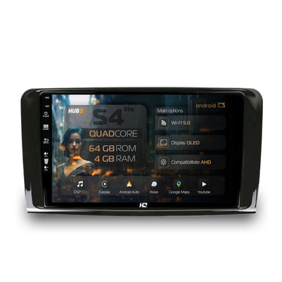 Navigatie HUB64 Mercedes Benz ML W164 / GL X164, 4GB RAM, Android, Quadcore, DSP, GPS, Wi-FI, Carplay, Android Auto, USB, Bluetooth, Waze, Touchscreen, 9 inch