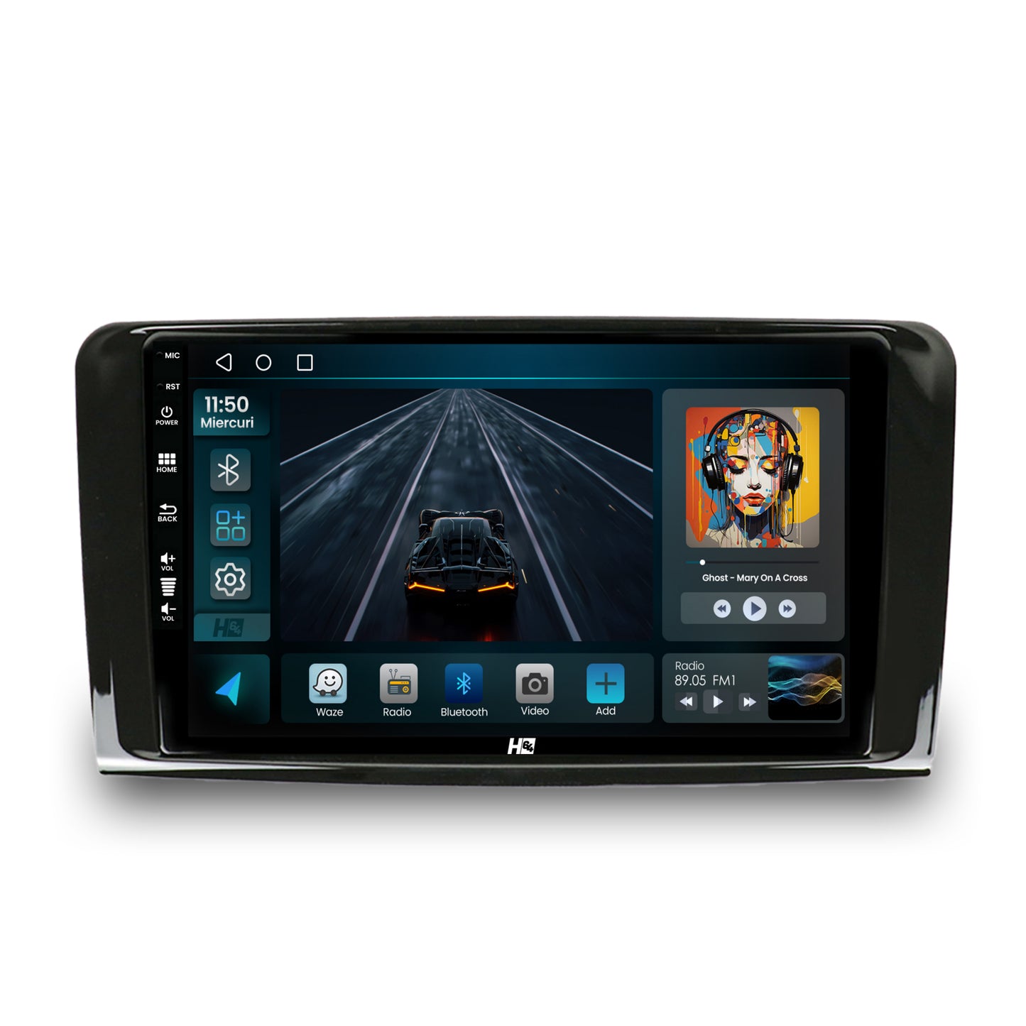 Navigatie HUB64 Mercedes Benz ML W164 / GL X164, 2GB RAM, Android, Quadcore, DSP, GPS, Wi-FI, Carplay, Android Auto, USB, Bluetooth, Waze, Touchscreen, 9 inch