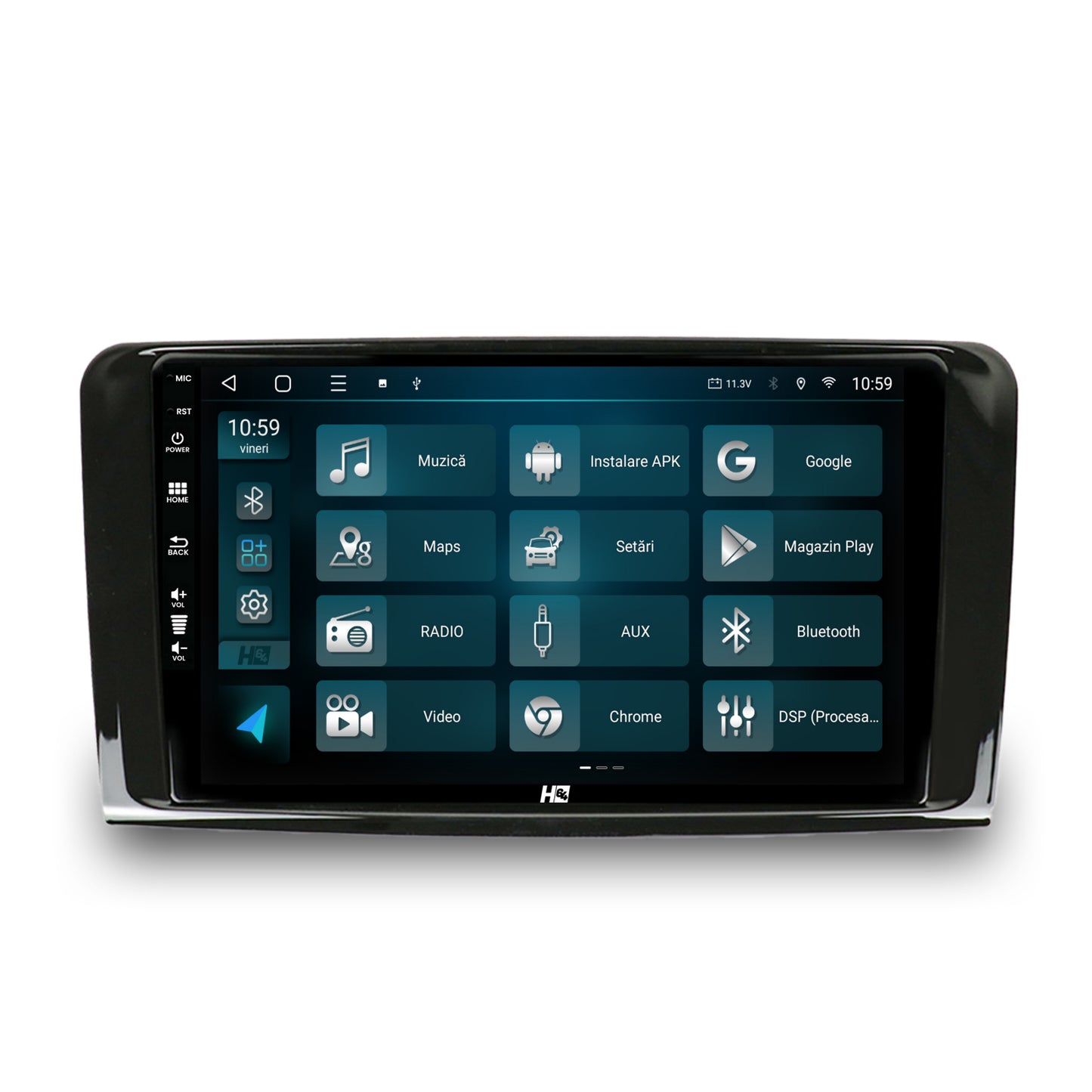 Navigatie HUB64 Mercedes Benz ML W164 / GL X164, 8GB RAM, Android, Octacore, Slot Sim 4G, DSP, GPS, Wi-FI, Carplay, Android Auto, USB, Bluetooth, Waze, Touchscreen, 9 Inch