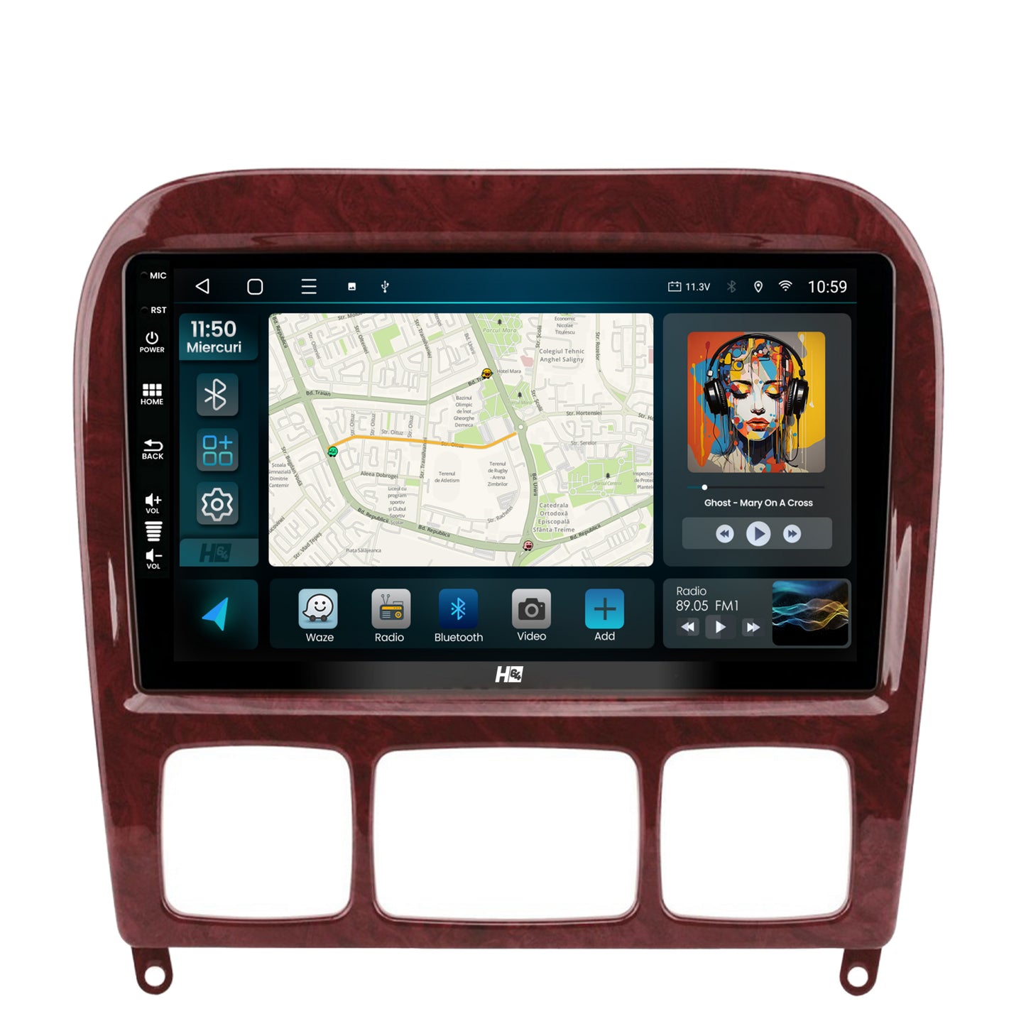 Navigatie HUB64 Mercedes Benz S-Class (1998-2005), 2GB RAM, Android, GPS, Wi-FI, Carplay, Android Auto, USB, Bluetooth, Radio, Waze, Touchscreen, 9 inch