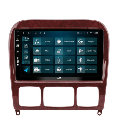 Navigatie HUB64 Mercedes Benz S-Class (1998-2005), 4GB RAM, Android, Octacore, Slot Sim 4G, DSP, GPS, Wi-FI, Carplay, Android Auto, USB, Bluetooth, Waze, Touchscreen, 9 inch