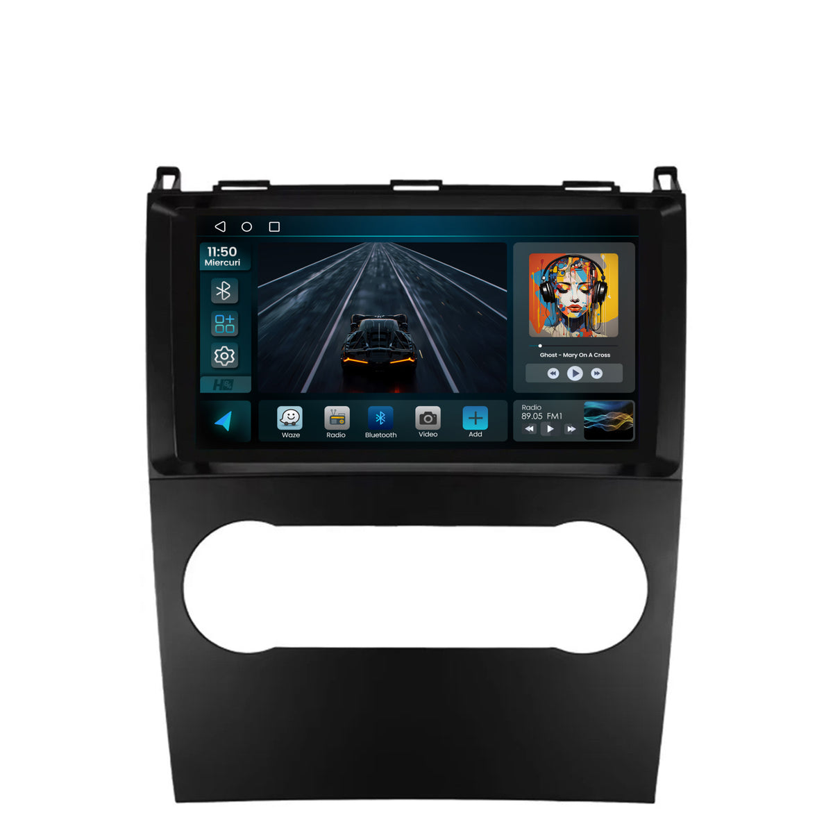 Navigatie HUB64 Mercedes Benz A/B Class (2004-2011), 2GB RAM, Android, GPS, Wi-FI, Carplay, Android Auto, USB, Bluetooth, Radio, Waze, Touchscreen, 9 inch