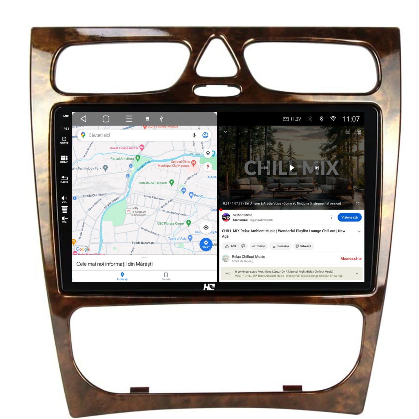 Navigatie HUB64 Benz C Class (W203) (2002-2004), 2GB RAM, Android, GPS, Wi-FI, Carplay, Android Auto, USB, Bluetooth, Radio, Waze, Touchscreen, 9 inch