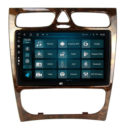 Navigatie HUB64 Mercedes Benz C Class (W203) (2000-2004), 4GB RAM, Android, Quadcore, DSP, GPS, Wi-FI, Carplay, Android Auto, USB, Bluetooth, Waze, Touchscreen, 9 inch