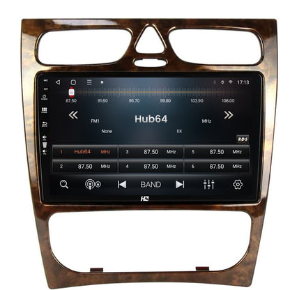 Navigatie HUB64 Mercedes Benz C Class (W203) (2000-2004), 4GB RAM, Android, Quadcore, DSP, GPS, Wi-FI, Carplay, Android Auto, USB, Bluetooth, Waze, Touchscreen, 9 inch