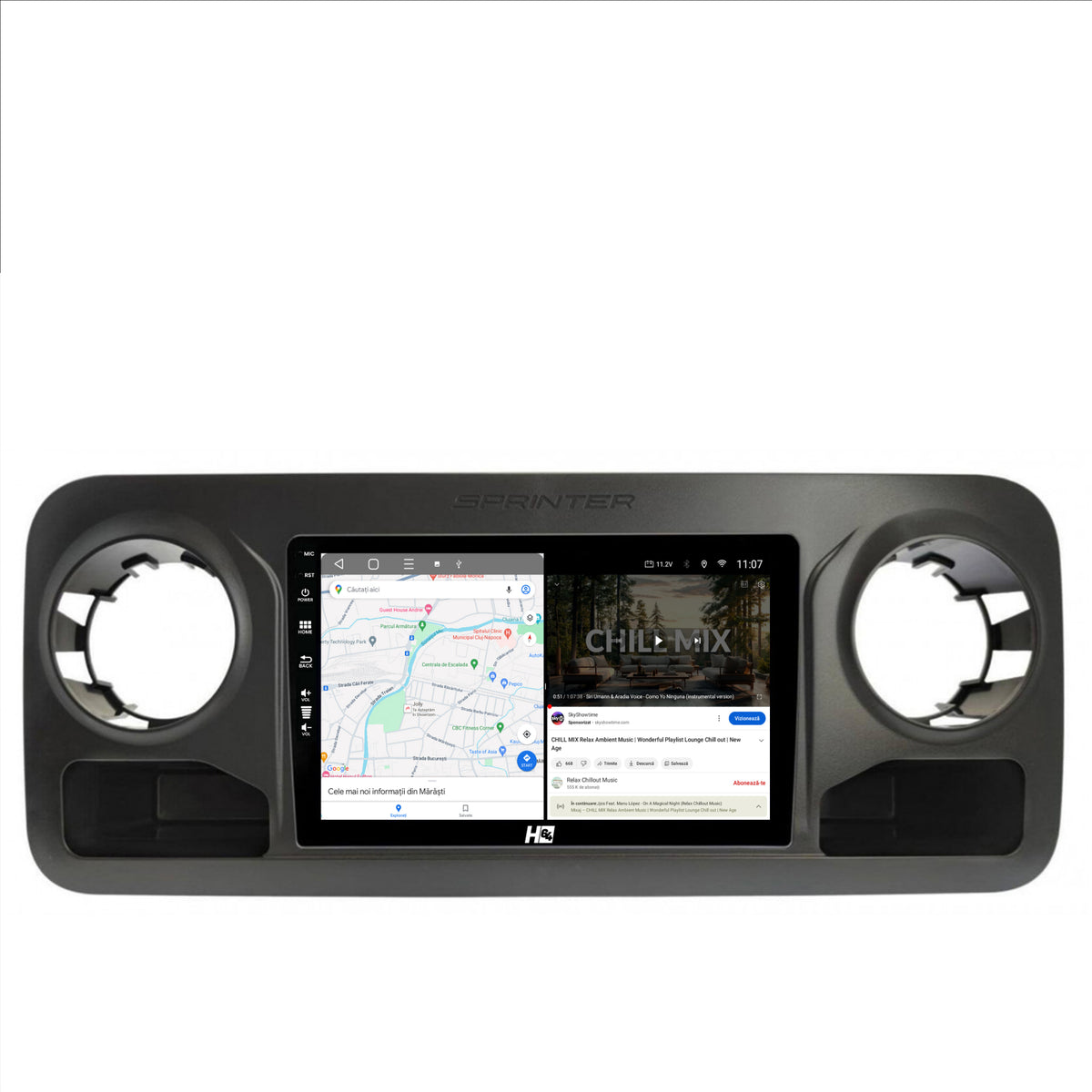 Navigatie HUB64 Mercedes Benz Sprinter (2018+), 4GB RAM, Android, Quadcore, DSP, GPS, Wi-FI, Carplay, Android Auto, USB, Bluetooth, Waze, Touchscreen, 10.1 Inch