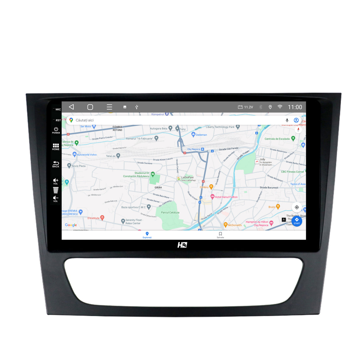 Navigatie HUB64 Mercedes Benz W211/CLS, 8GB RAM, Android, Octacore, Slot Sim 4G, DSP, GPS, Wi-FI, Carplay, Android Auto, USB, Bluetooth, Waze, Touchscreen, 9 Inch