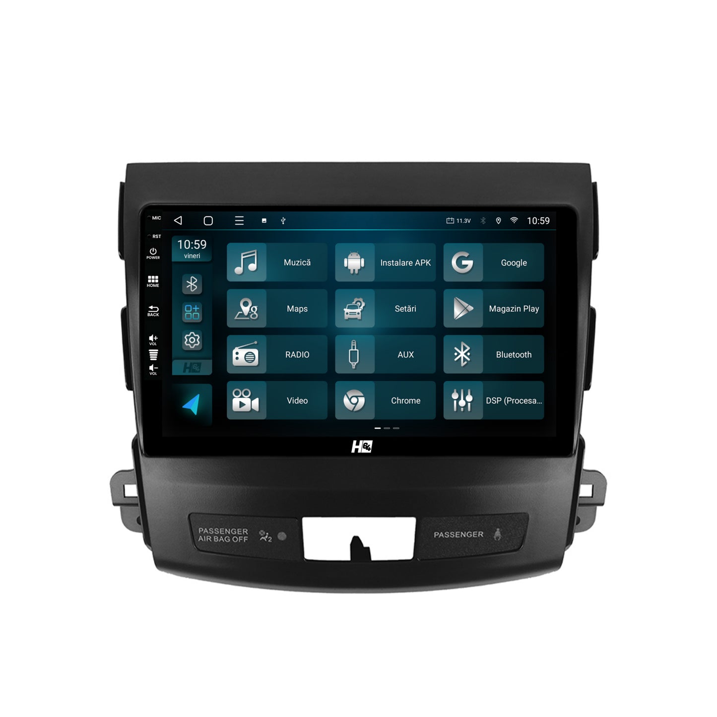 Navigatie HUB64 Mitstubishi Outlander / Peugeot 4007 / Citroen C-Crosser, 2GB RAM, Android, GPS, Wi-FI, Carplay, Android Auto, USB, Bluetooth, Radio, Waze, Touchscreen, 9 inch