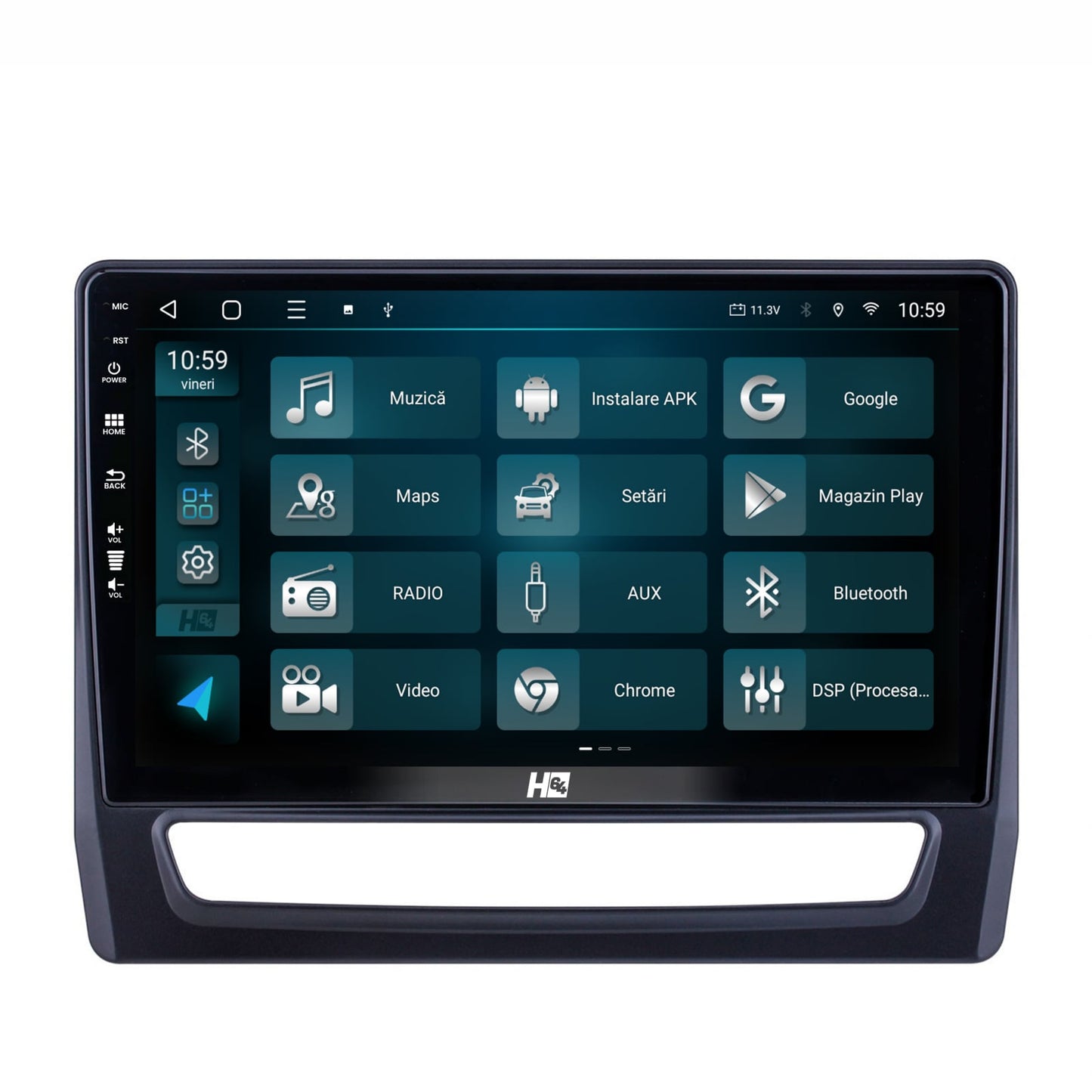 Navigatie HUB64 Mitsubishi ASX (2019+), 4GB RAM, Android, Quadcore, DSP, GPS, Wi-FI, Carplay, Android Auto, USB, Bluetooth, Waze, Touchscreen, 10.1 Inch