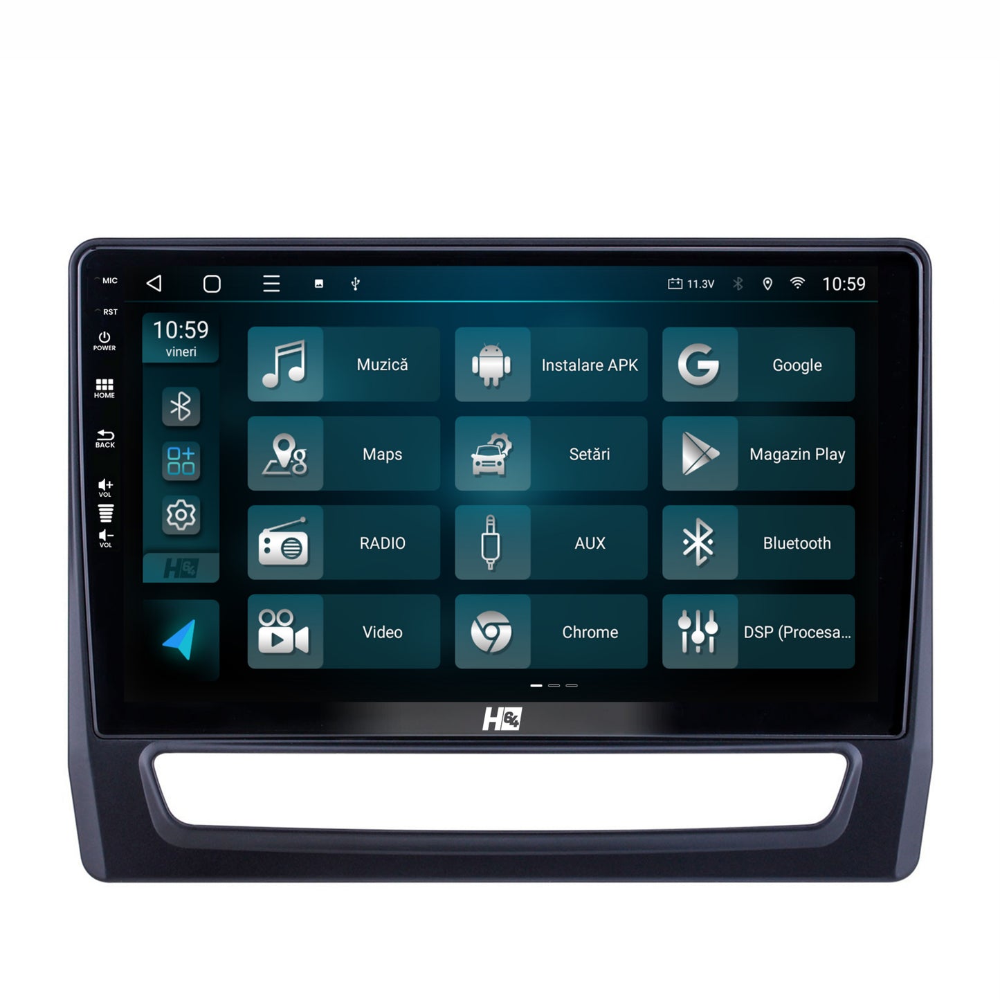Navigatie HUB64 Mitsubishi ASX (2019+), 6GB RAM, Android, Octacore, Slot Sim 4G, DSP, GPS, Wi-FI, Carplay, Android Auto, USB, Bluetooth, Waze, Touchscreen, 10.1 Inch
