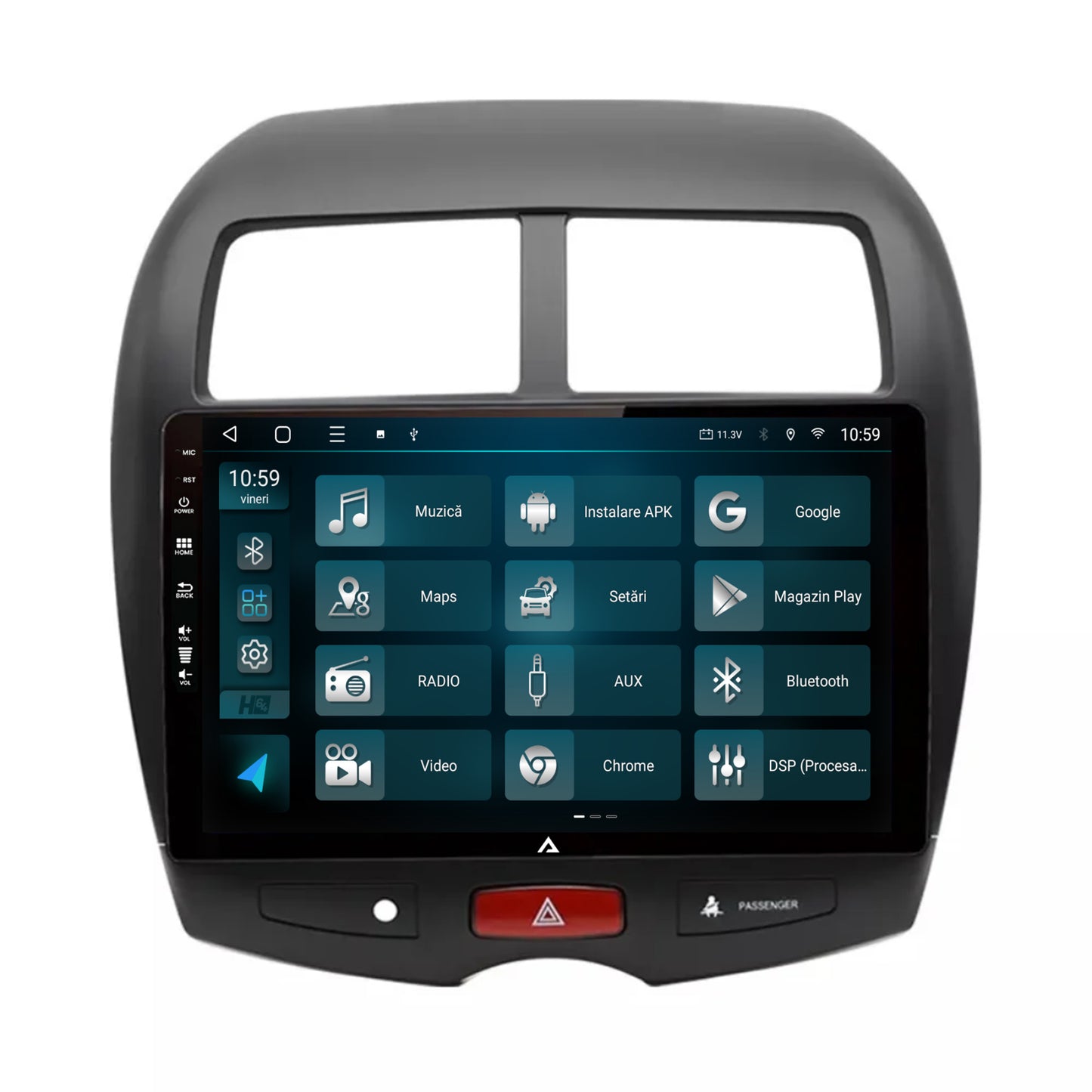 Navigatie HUB64 Mitsubishi ASX / Peugeot 4008 (2010-2018), 6GB RAM, Android, Octacore, Slot Sim 4G, DSP, GPS, Wi-FI, Carplay, Android Auto, USB, Bluetooth, Waze, Touchscreen, 10.1 Inch