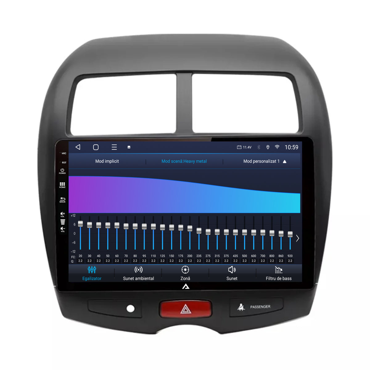 Navigatie HUB64 Mitsubishi ASX / Peugeot 4008 (2010-2018), 8GB RAM, Android, Octacore, Slot Sim 4G, DSP, GPS, Wi-FI, Carplay, Android Auto, USB, Bluetooth, Waze, Touchscreen, 10.1 Inch