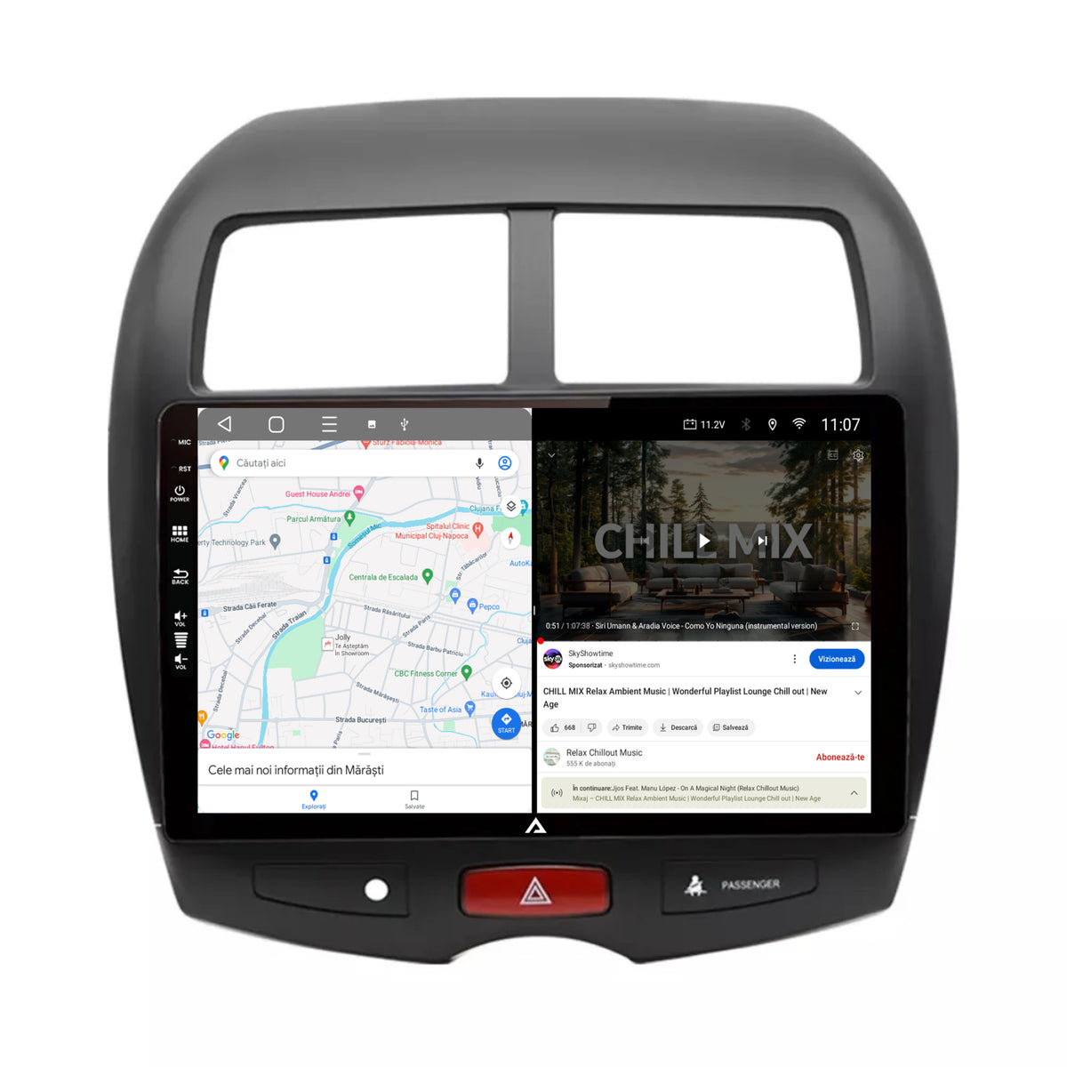 Navigatie HUB64 Mitsubishi ASX / Peugeot 4008 (2010-2018), 8GB RAM, Android, Octacore, Slot Sim 4G, DSP, GPS, Wi-FI, Carplay, Android Auto, USB, Bluetooth, Waze, Touchscreen, 10.1 Inch