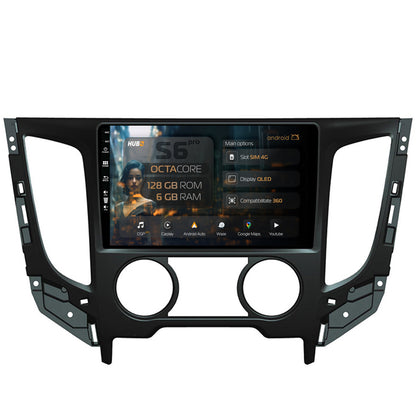 Navigatie HUB64 Mitsubishi L200 (2014-2020), 6GB RAM, Android, Octacore, Slot Sim 4G, DSP, GPS, Wi-FI, Carplay, Android Auto, USB, Bluetooth, Waze, Touchscreen, 9 Inch