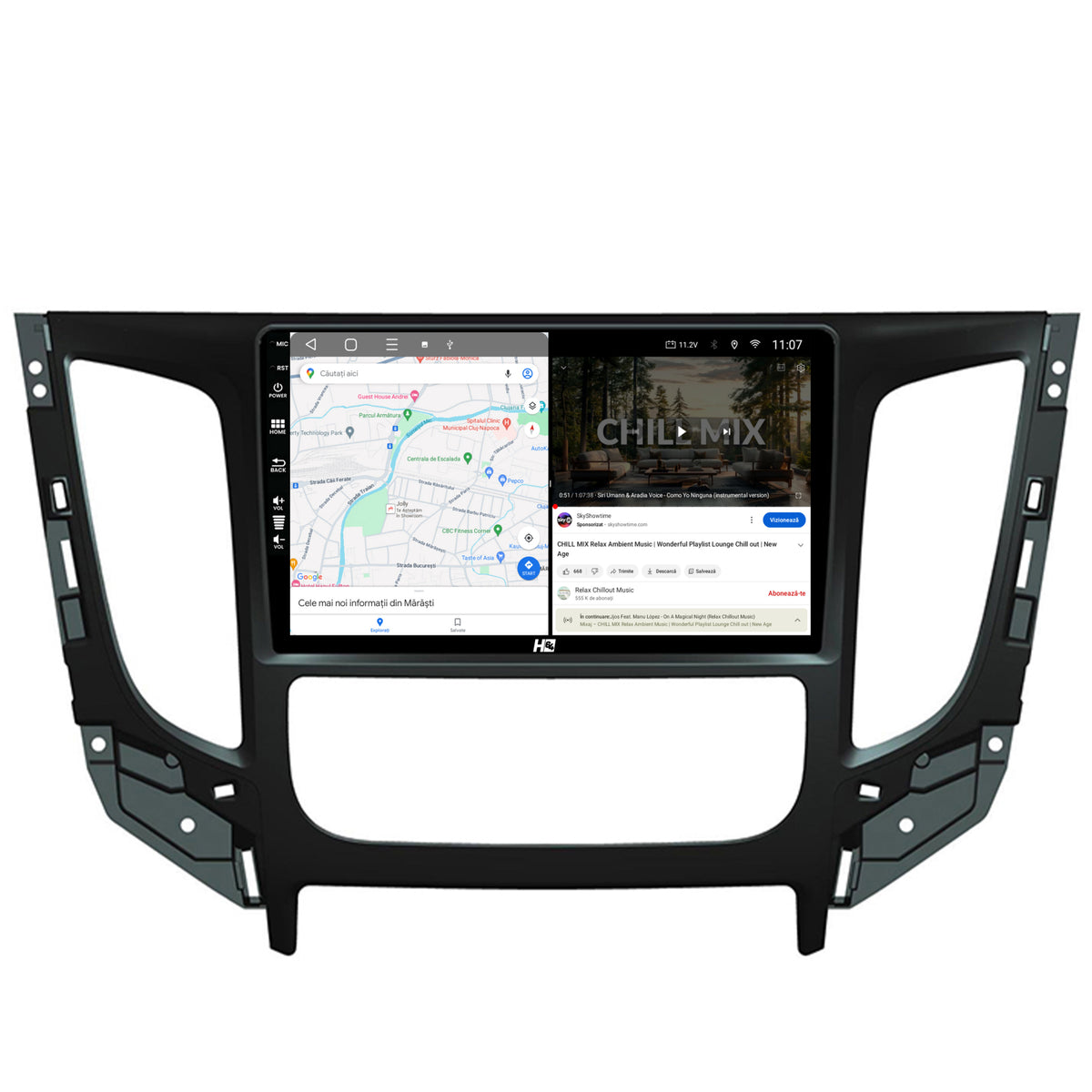 Navigatie HUB64 Mitsubishi L200 (2014-2020), 6GB RAM, Android, Octacore, Slot Sim 4G, DSP, GPS, Wi-FI, Carplay, Android Auto, USB, Bluetooth, Waze, Touchscreen, 9 Inch