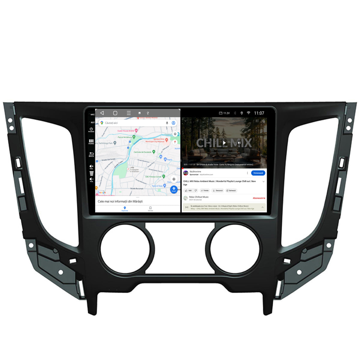 Navigatie HUB64 Mitsubishi L200 (2014-2020), 8GB RAM, Android, Octacore, Slot Sim 4G, DSP, GPS, Wi-FI, Carplay, Android Auto, USB, Bluetooth, Waze, Touchscreen, 9 Inch