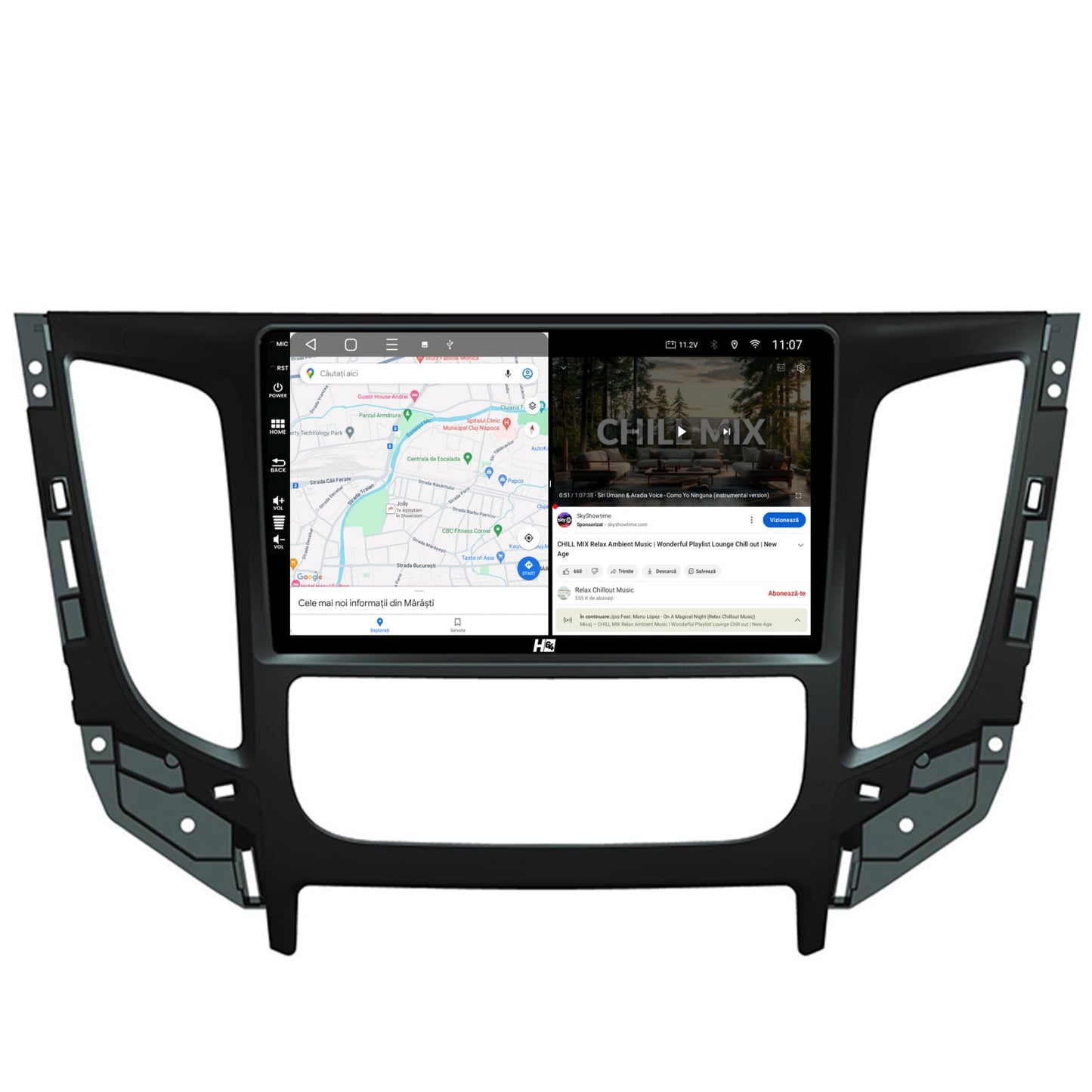 Navigatie HUB64 Mitsubishi L200 (2014-2020), 8GB RAM, Android, Octacore, Slot Sim 4G, DSP, GPS, Wi-FI, Carplay, Android Auto, USB, Bluetooth, Waze, Touchscreen, 9 Inch