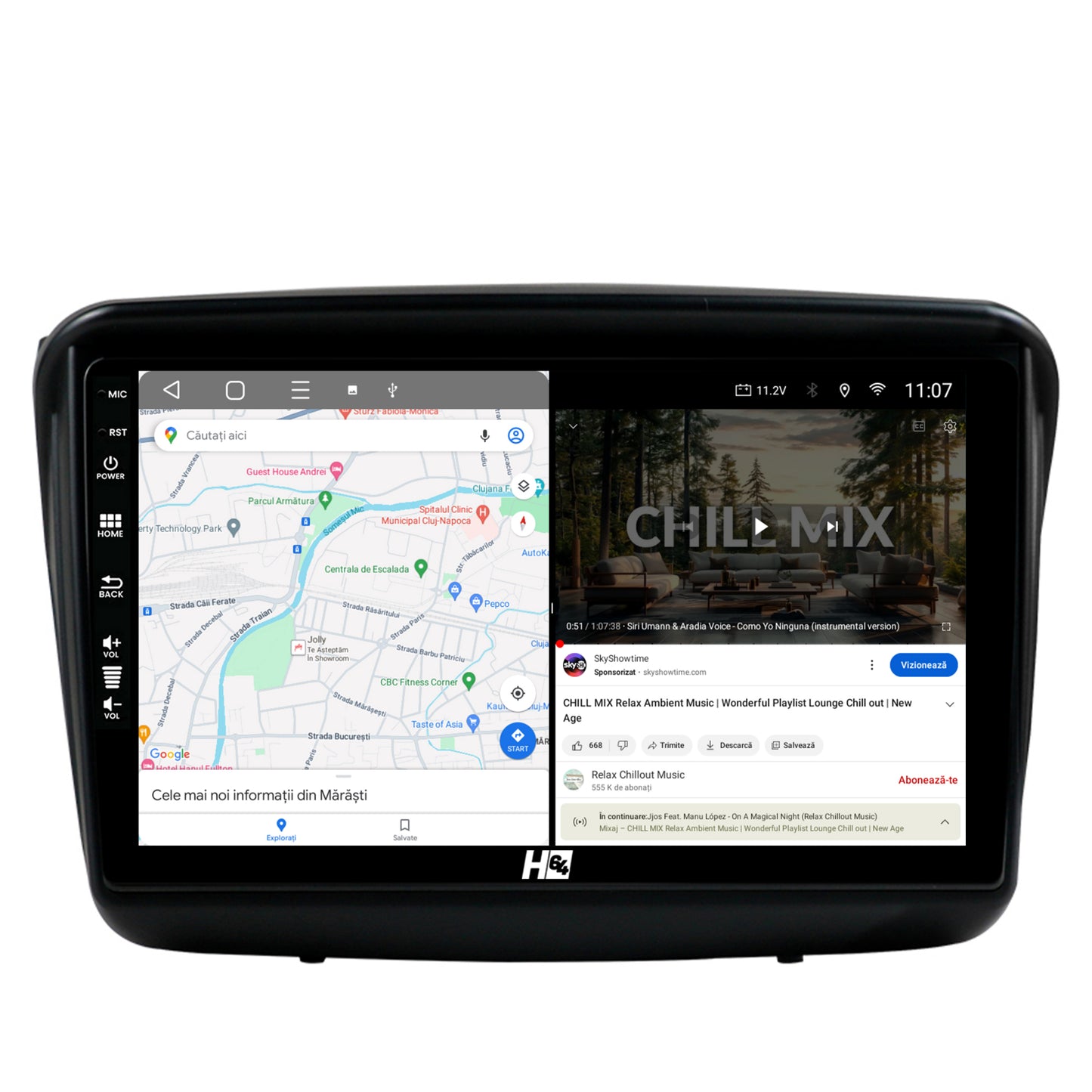 Navigatie HUB64 Mitsubishi L200 / Pajero Sport, 6GB RAM, Android, Octacore, Slot Sim 4G, DSP, GPS, Wi-FI, Carplay, Android Auto, USB, Bluetooth, Waze, Touchscreen, 9 Inch