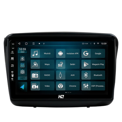 Navigatie HUB64 Mitsubishi L200 / Pajero Sport, 8GB RAM, Android, Octacore, Slot Sim 4G, DSP, GPS, Wi-FI, Carplay, Android Auto, USB, Bluetooth, Waze, Touchscreen, 9 Inch