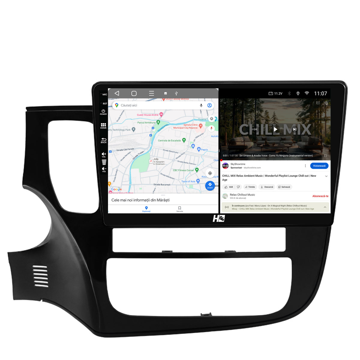 Navigatie HUB64 Mitsubishi Outlander (2013-2020), 4GB RAM, Android, Octacore, Slot Sim 4G, DSP, GPS, Wi-FI, Carplay, Android Auto, USB, Bluetooth, Waze, Touchscreen, 10.1 Inch