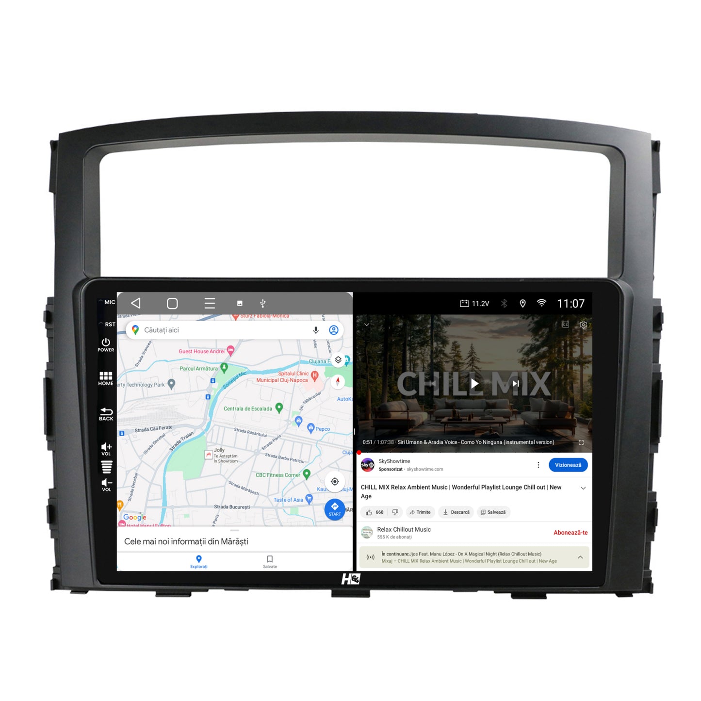 Navigatie HUB64 Mitsubishi Pajero (2006-2014), 2GB RAM, Android, GPS, Wi-FI, Carplay, Android Auto, USB, Bluetooth, Radio, Waze, Touchscreen, 9 inch