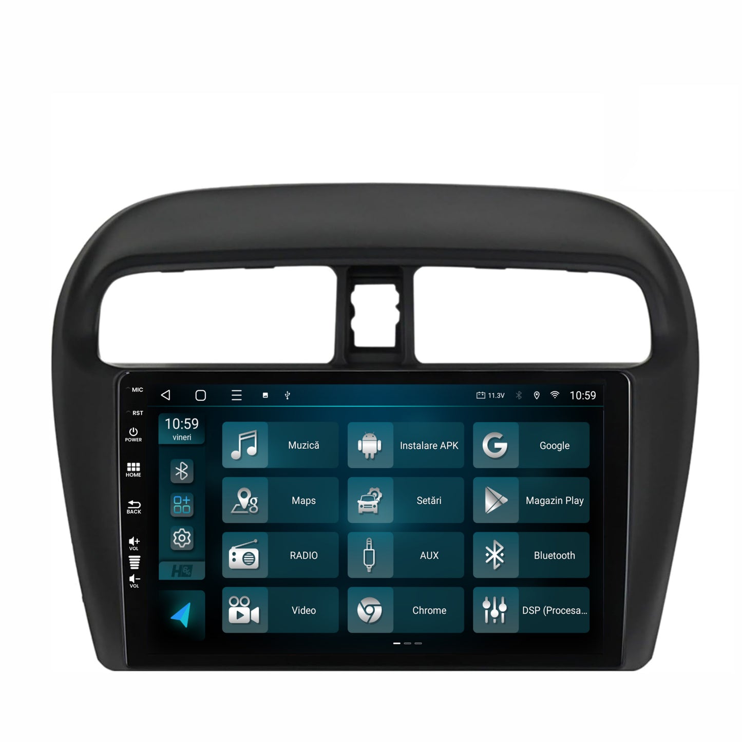 Navigatie HUB64 Mitsubishi Space Star / Mirage / Attrage, 2GB RAM, Android, GPS, Wi-FI, Carplay, Android Auto, USB, Bluetooth, Radio, Waze, Touchscreen, 9 Inch