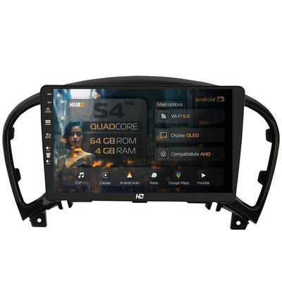 Navigatie HUB64 Nissan Juke (2010-2019), 4GB RAM, Android, Quadcore, DSP, GPS, Wi-FI, Carplay, Android Auto, USB, Bluetooth, Waze, Touchscreen, 9 inch