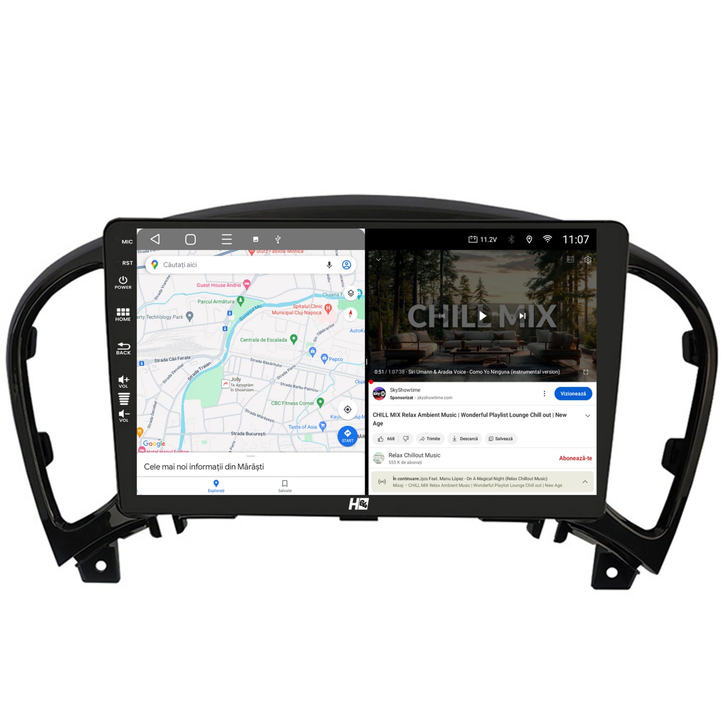 Navigatie HUB64 Nissan Juke (2010-2019), 8GB RAM, Android, Octacore, Slot Sim 4G, DSP, GPS, Wi-FI, Carplay, Android Auto, USB, Bluetooth, Waze, Touchscreen, 9 Inch
