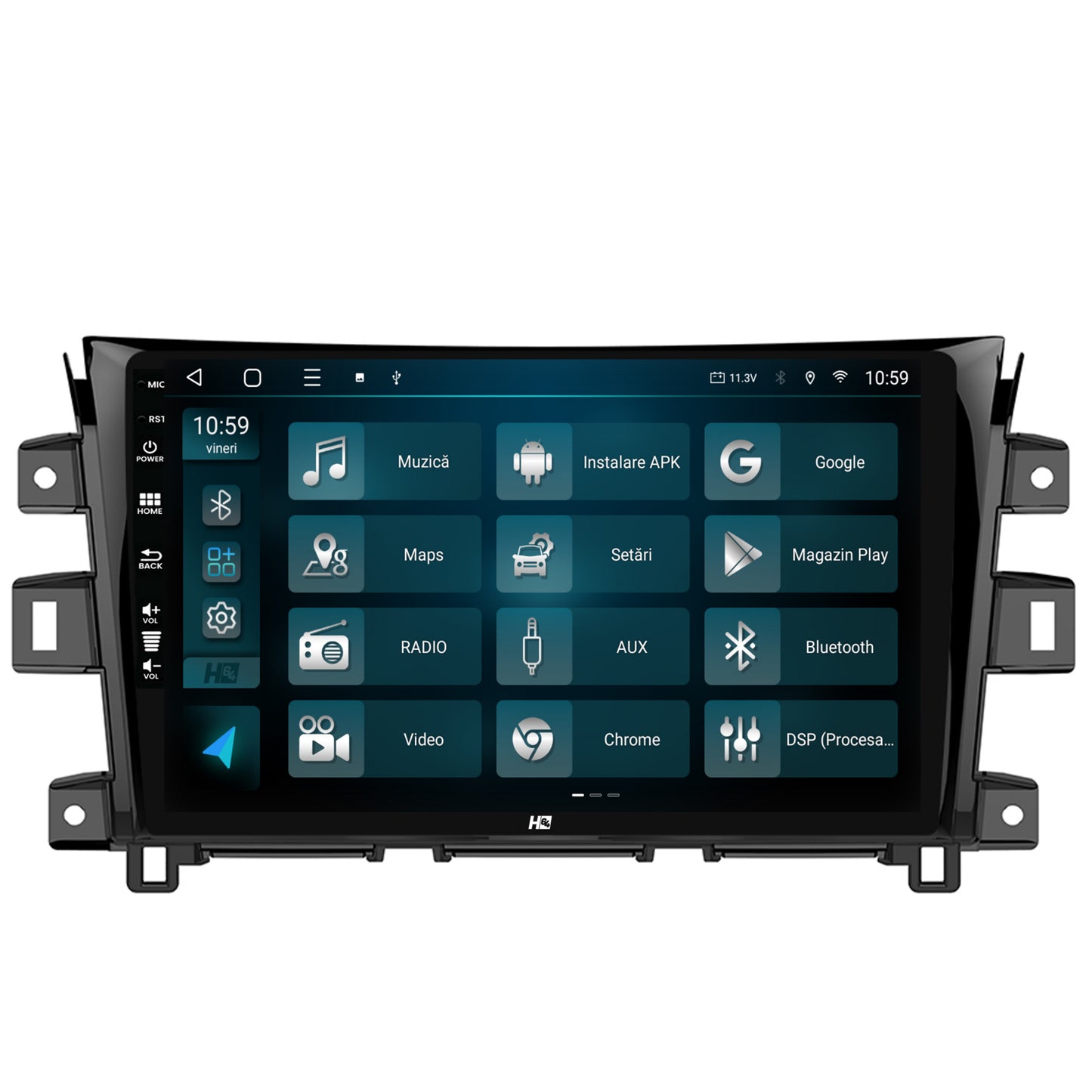 Navigatie HUB64 Nissan Navara (2015+), 4GB RAM, Android, Octacore, Slot Sim 4G, DSP, GPS, Wi-FI, Carplay, Android Auto, USB, Bluetooth, Waze, Touchscreen, 10.1 inch