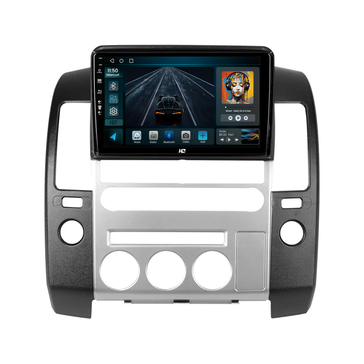Navigatie HUB64 Nissan Pathfinder-Navara (2005-2014), 2GB RAM, Android, GPS, Wi-FI, Carplay, Android Auto, USB, Bluetooth, Radio, Waze, Touchscreen, 9 inch